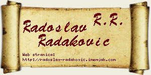 Radoslav Radaković vizit kartica
